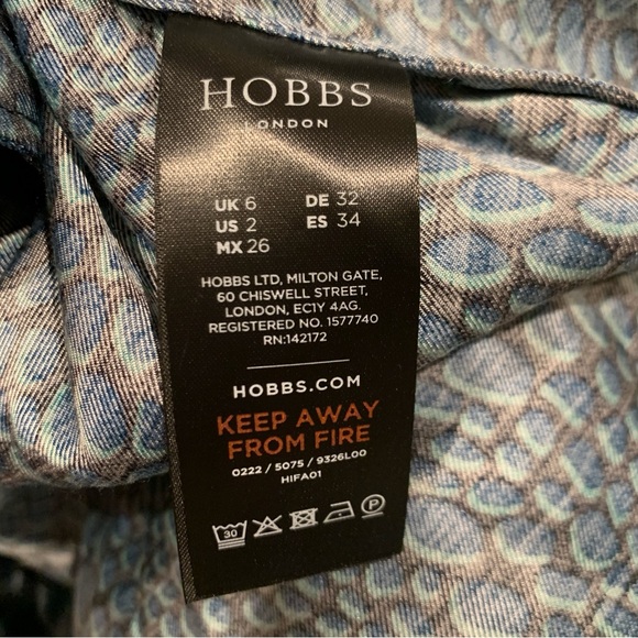 HOBBS LONDON Lucille Tunic Knee Graphic Dot Navy Aegean Dress Size US 2 - Picture 13 of 16